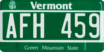VT license plate AFH459