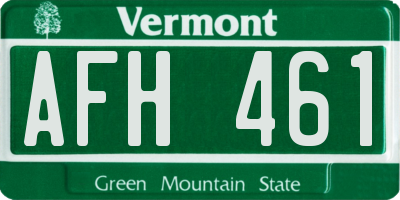 VT license plate AFH461