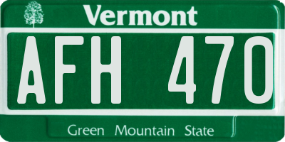 VT license plate AFH470
