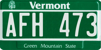 VT license plate AFH473