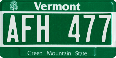 VT license plate AFH477