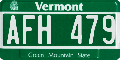 VT license plate AFH479