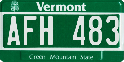 VT license plate AFH483