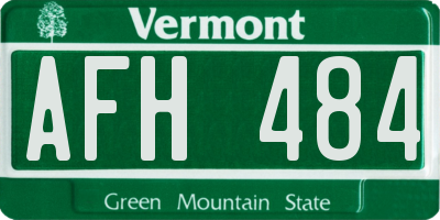 VT license plate AFH484