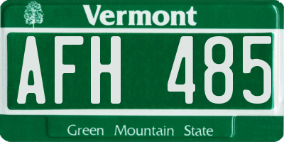 VT license plate AFH485