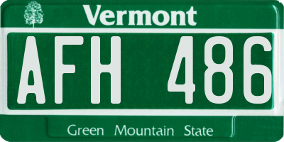 VT license plate AFH486