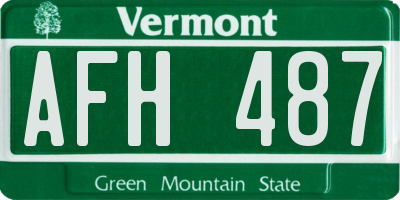 VT license plate AFH487