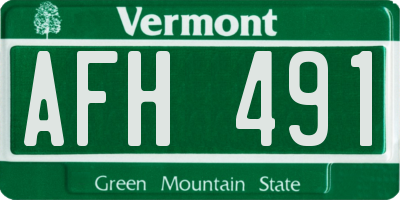 VT license plate AFH491