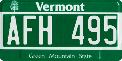 VT license plate AFH495