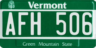 VT license plate AFH506