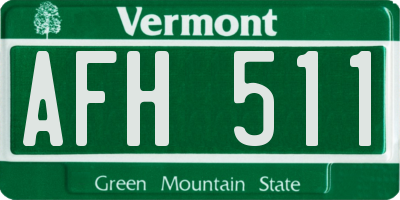VT license plate AFH511