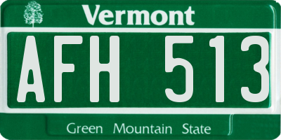 VT license plate AFH513