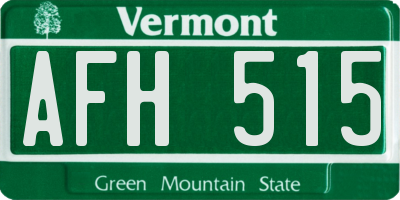 VT license plate AFH515