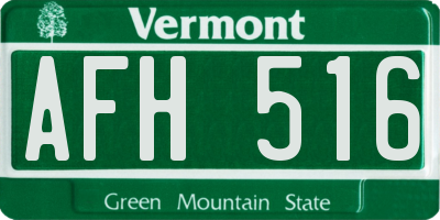 VT license plate AFH516