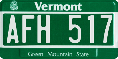 VT license plate AFH517