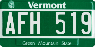 VT license plate AFH519