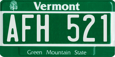 VT license plate AFH521