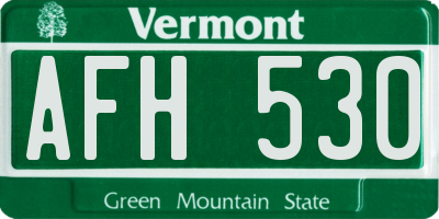 VT license plate AFH530