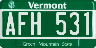 VT license plate AFH531