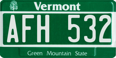VT license plate AFH532