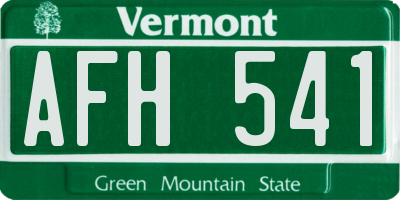VT license plate AFH541