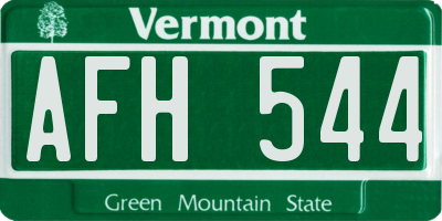 VT license plate AFH544