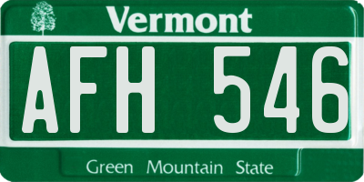 VT license plate AFH546
