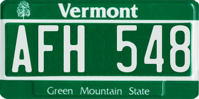 VT license plate AFH548