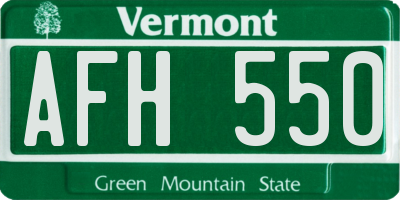 VT license plate AFH550