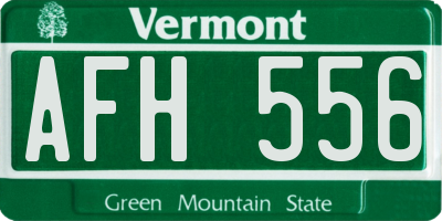 VT license plate AFH556