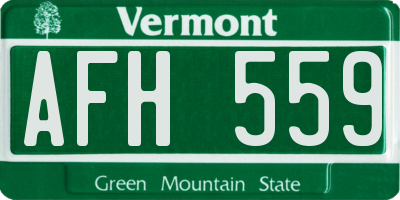 VT license plate AFH559