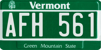 VT license plate AFH561