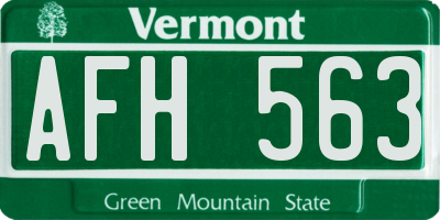 VT license plate AFH563
