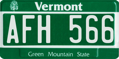 VT license plate AFH566