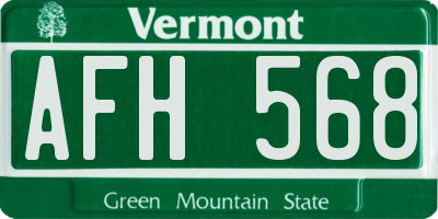 VT license plate AFH568