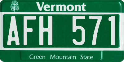 VT license plate AFH571