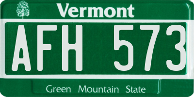 VT license plate AFH573