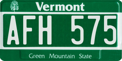 VT license plate AFH575