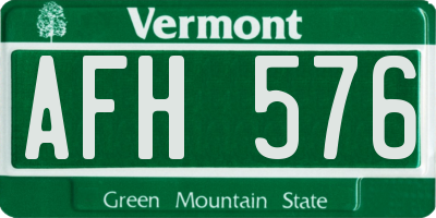 VT license plate AFH576