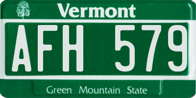 VT license plate AFH579