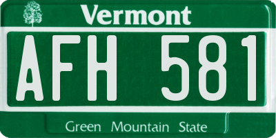 VT license plate AFH581