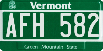 VT license plate AFH582