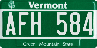 VT license plate AFH584