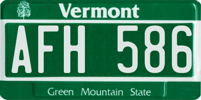 VT license plate AFH586