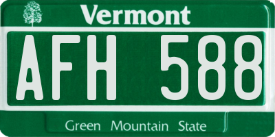 VT license plate AFH588