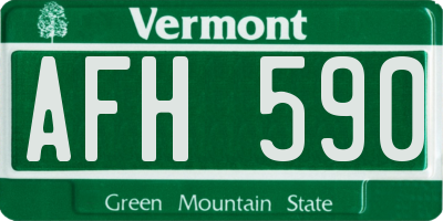 VT license plate AFH590