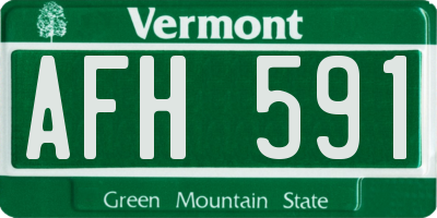 VT license plate AFH591