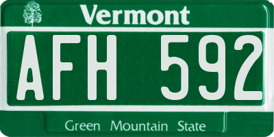 VT license plate AFH592