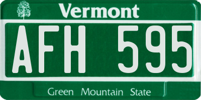 VT license plate AFH595