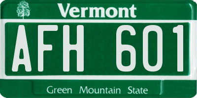 VT license plate AFH601
